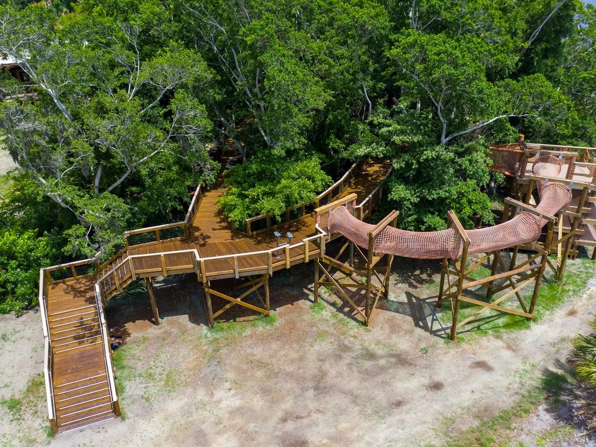 Aerial view of Nest Canopy viewing area at Robinson Preserve in Bradenton Florida