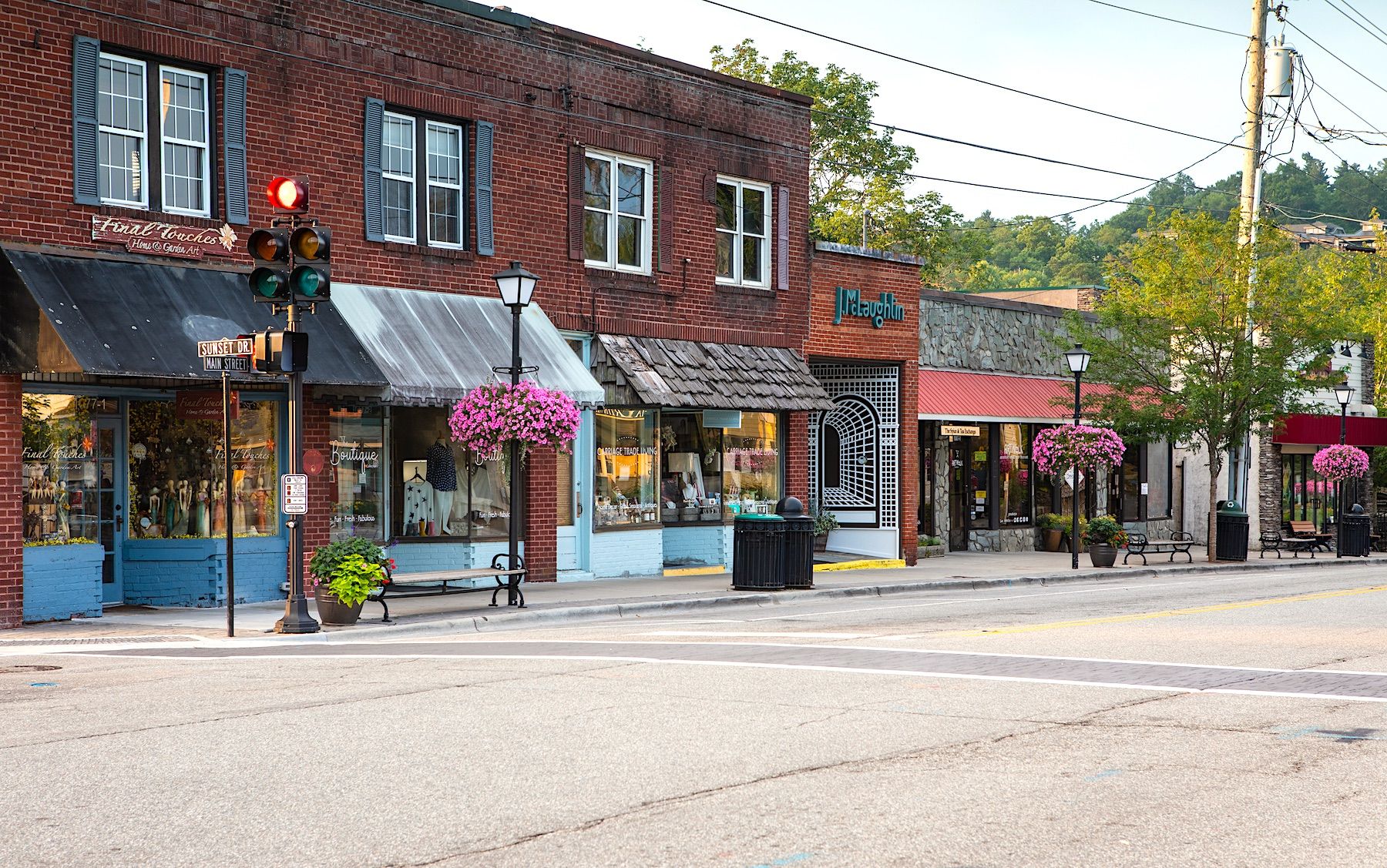 Street View of Quaint Downtown Shops in Blowing Rock, NC