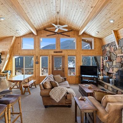 Living room with views in West Fork Haven.