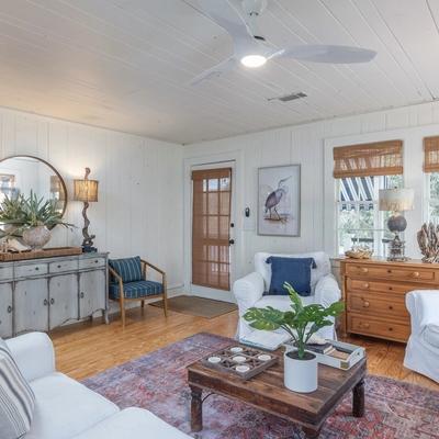 Living room in a Tybee Island vacation rental.