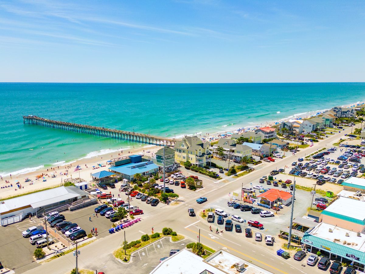 Aerial view of Surf City on Topsail Island, North Carolina