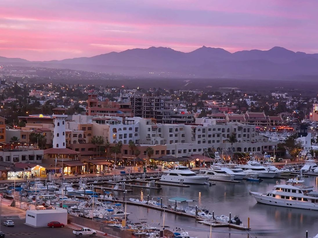 Aerial View of Cabo San Lucas at Sunset