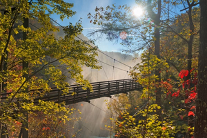 View of Bridge over Tallulah Falls in Georgia 