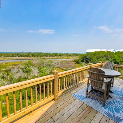 Marsh front views and outside dining from Nice and Nauti.