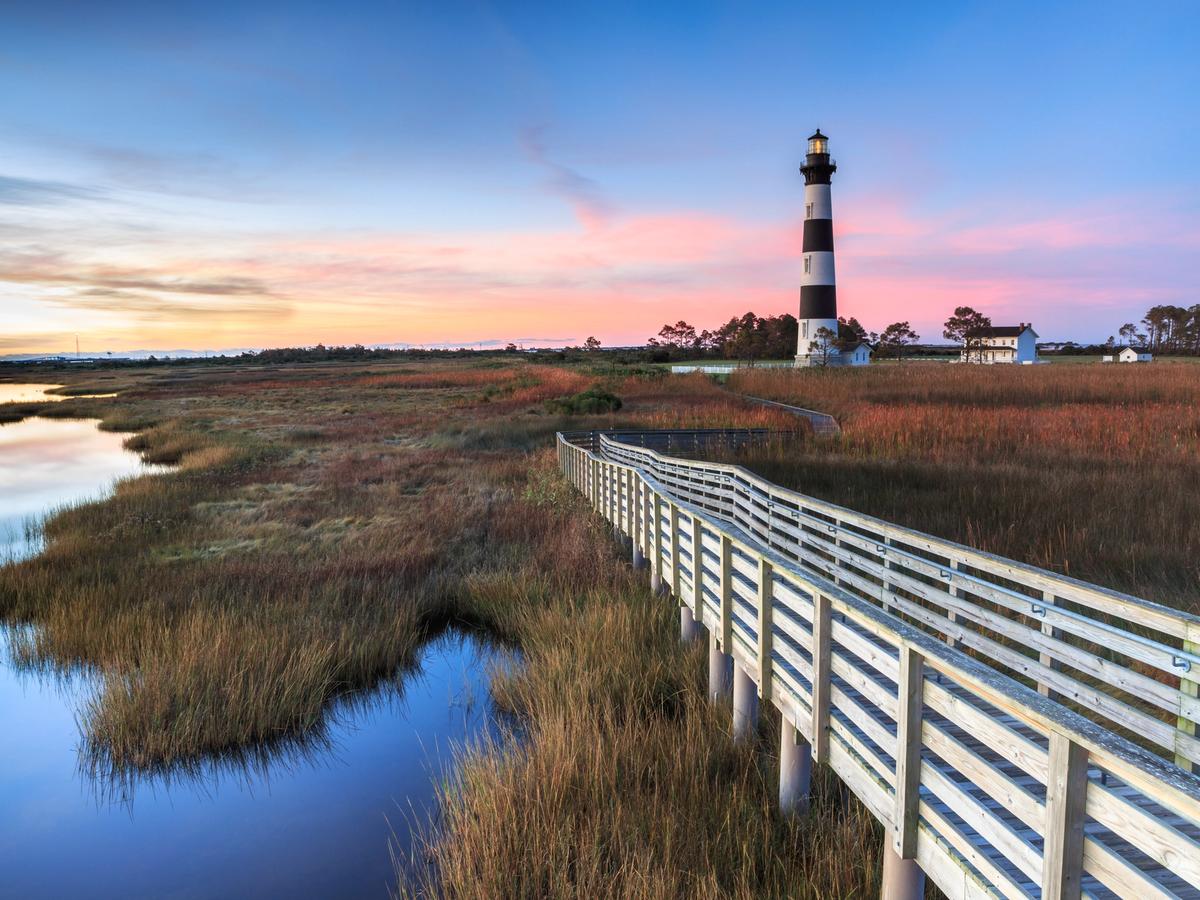 View of Currituck Lighthouse and the Cape Hatteras National Seashore