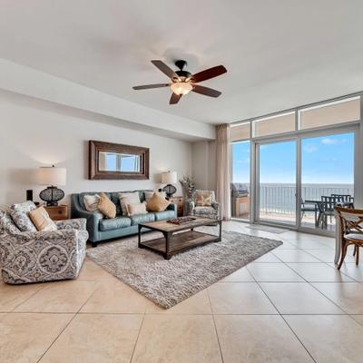 Open layout in an Orange Beach vacation rental.