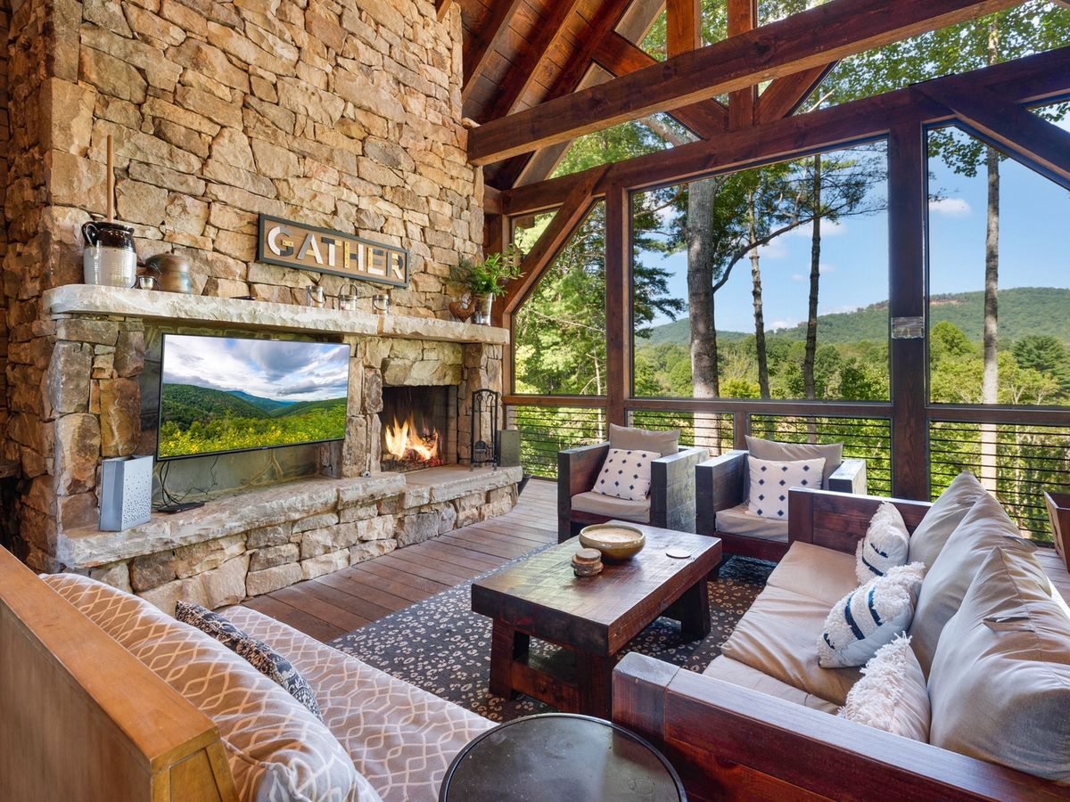 View of Outside Living Room in a Luxury Blue Ridge, GA Vacation Rental