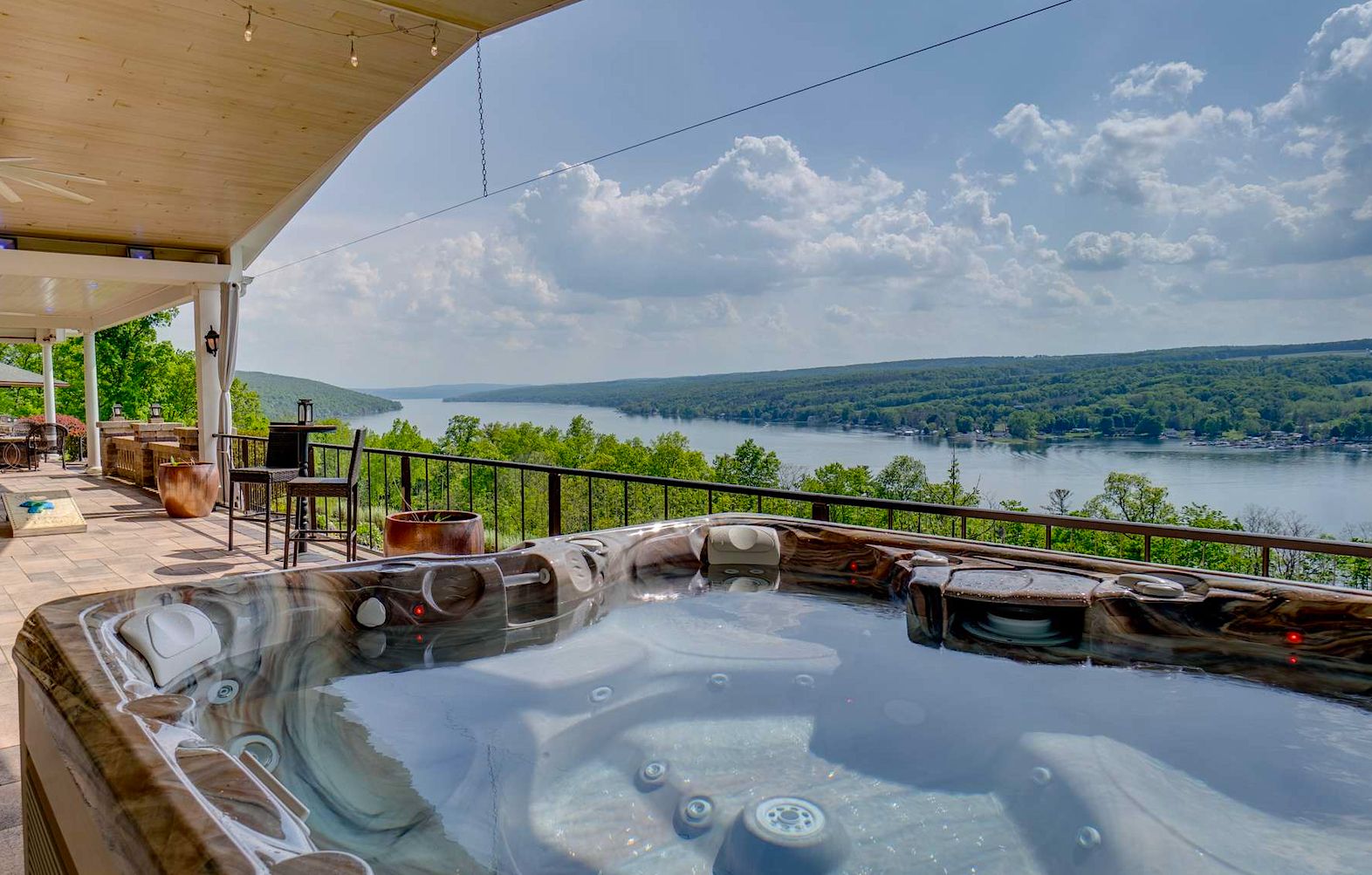 View of Keuka Lake From Hot Tub At A Luxury Finger Lakes Vacation Rental 