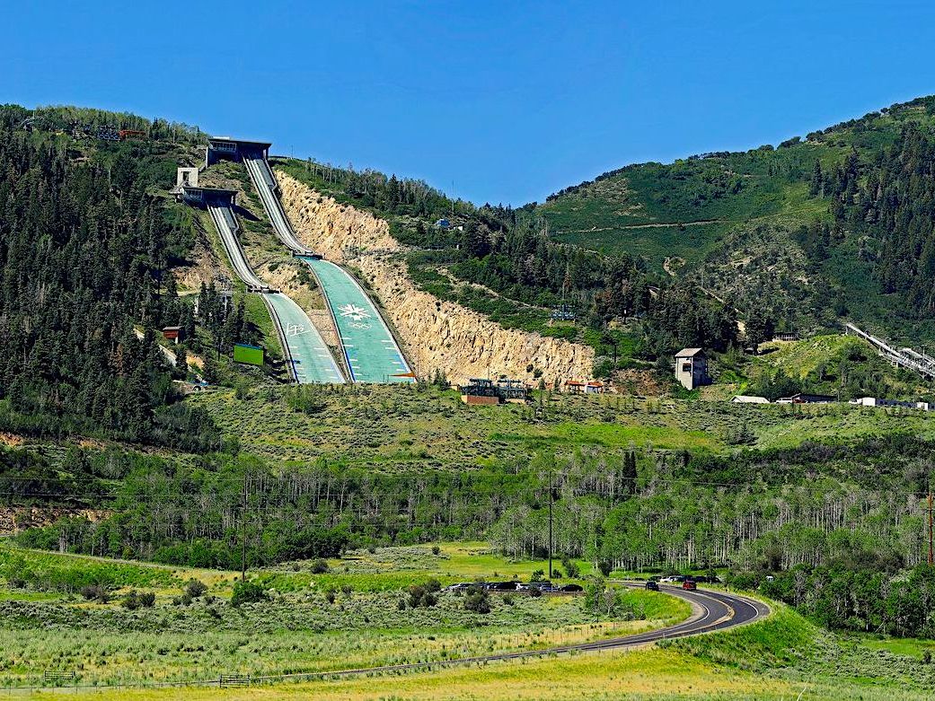 Ski Jumps & Bobsled Track at the Olympic Park In Park City Utah