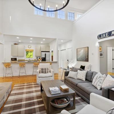 Living room and fireplace