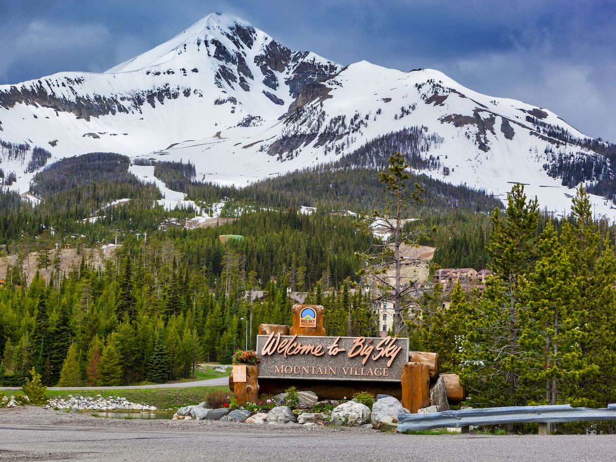 View of Big Sky Resort with Welcome Sign