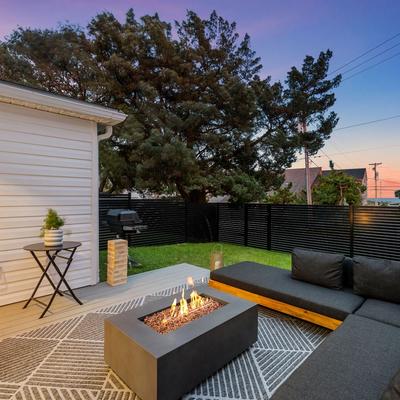 Outdoor living space at Stranded.