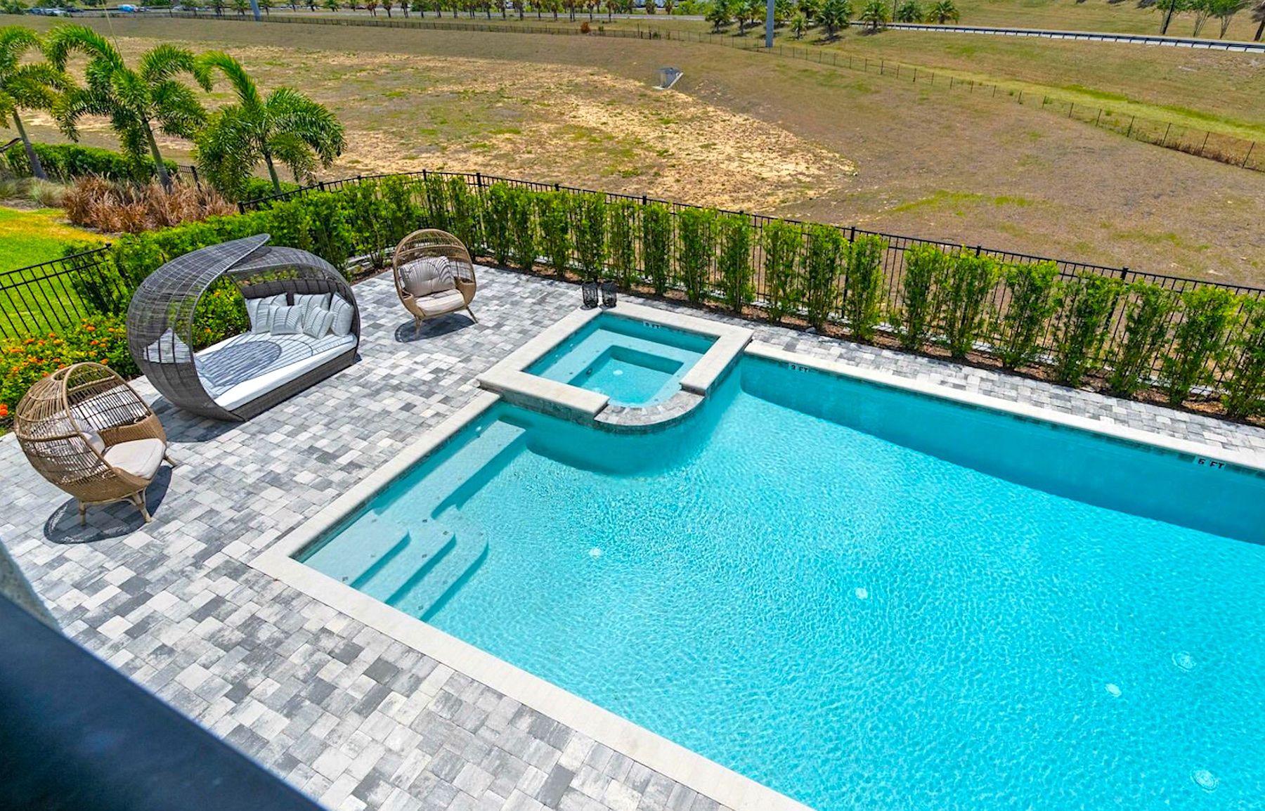 Aerial View of Private Pool At A Luxury Orlando Vacation Rental