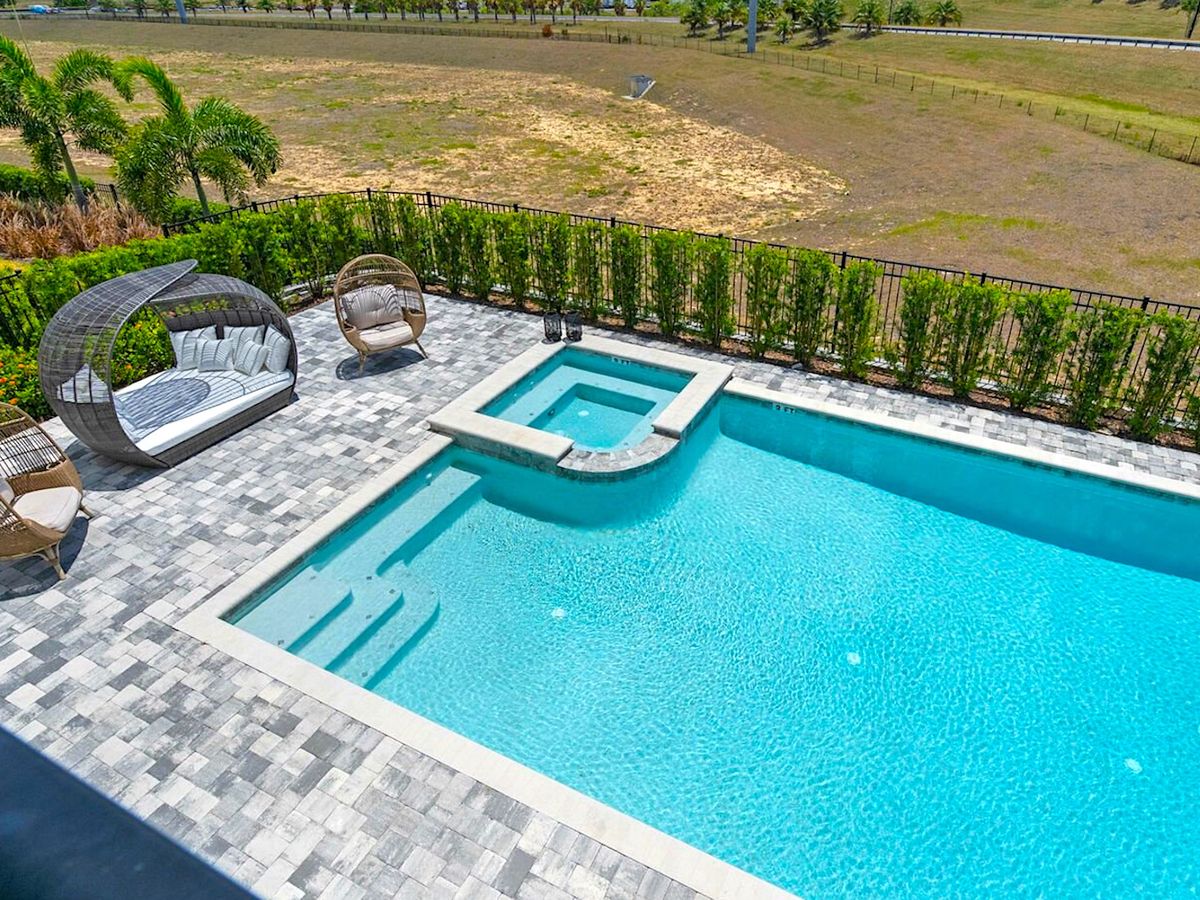 Aerial View of Private Pool At A Luxury Orlando Vacation Rental