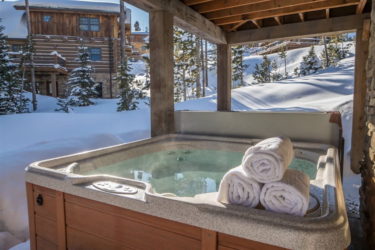 Hot tub and snow