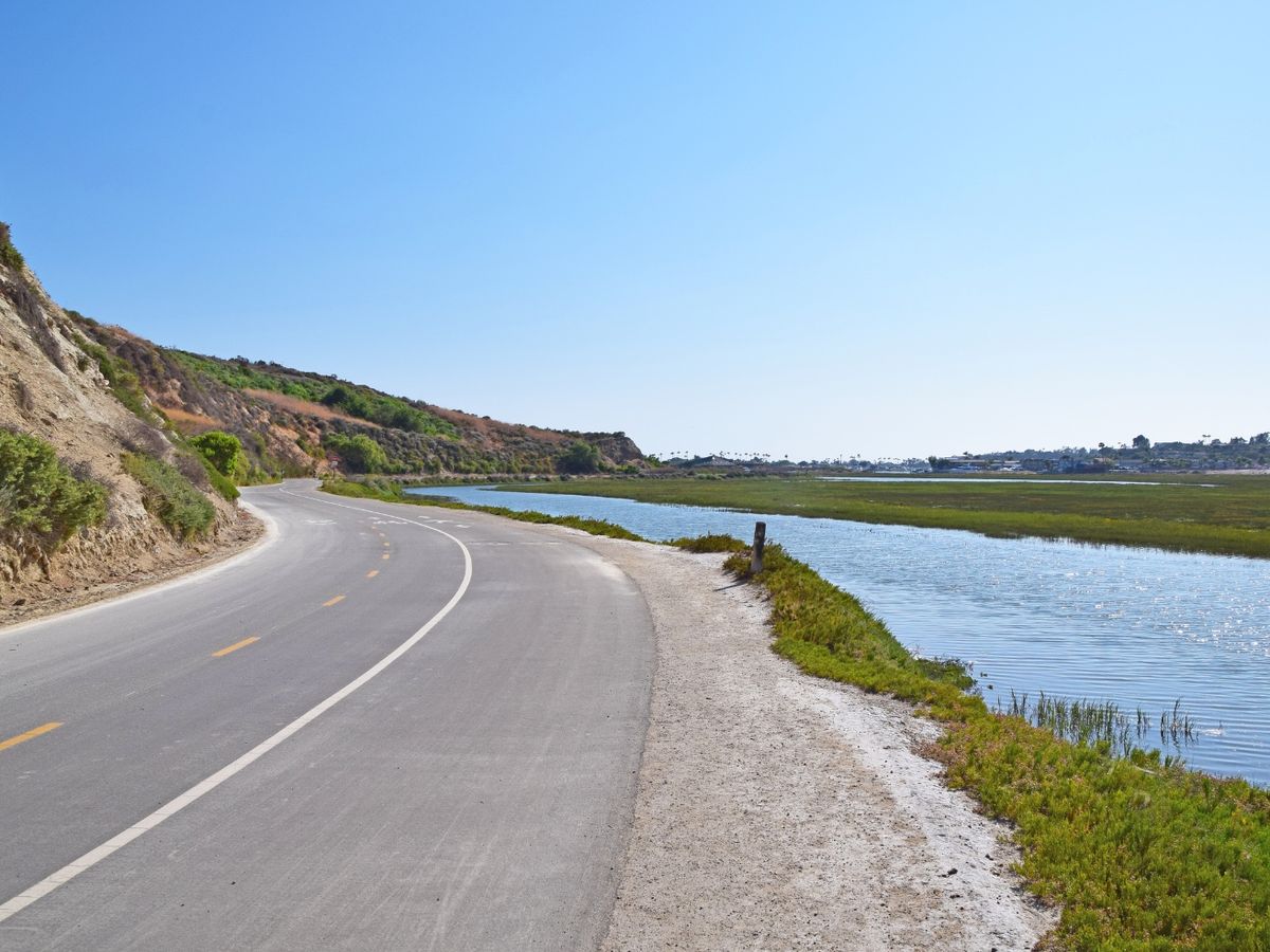 View of Back Bay Loop Bike Path, Newport Beach, CA