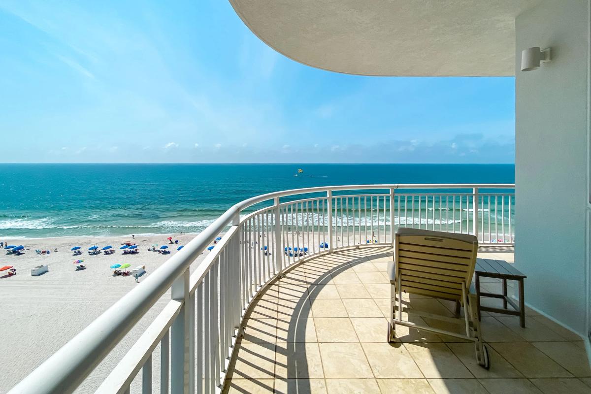 Balcony view from a Gulf Shores vacation rental.