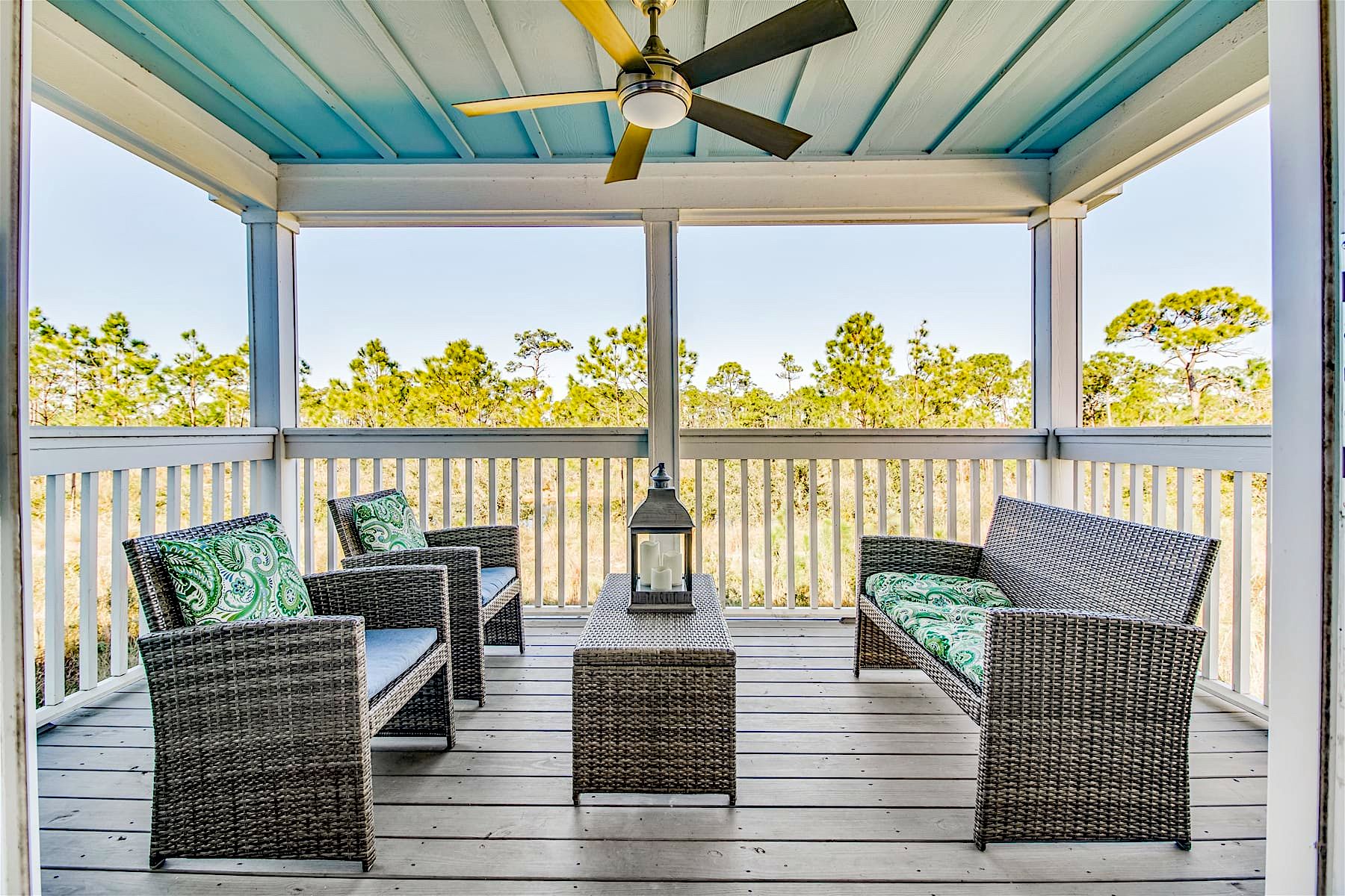 Perdido Key Vacation Rental porch with natural landscape