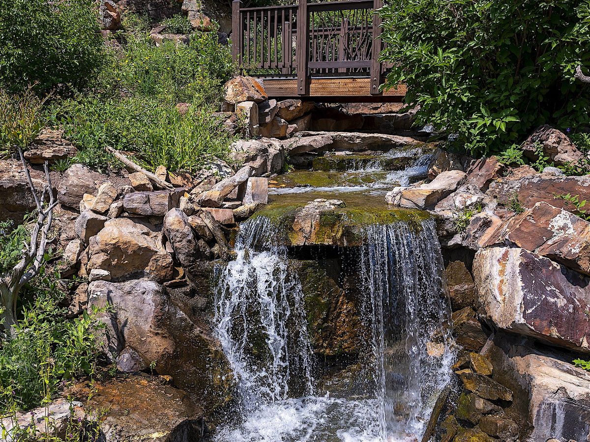 Beautiful Waterfall Feature in Betty Ford Botanical Gardens Vail