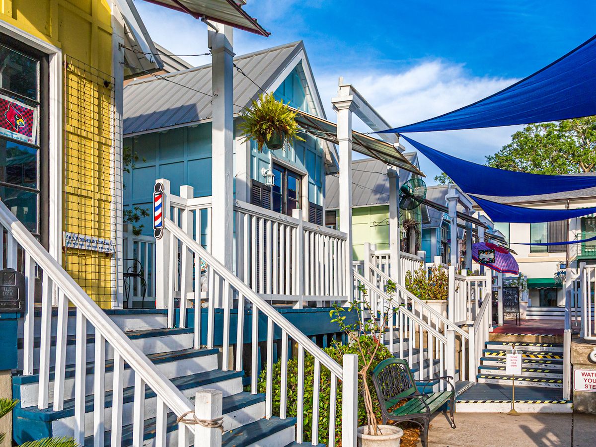 Tree Framed Image of Downtown Sweets Shop in St. Simons Island, GA
