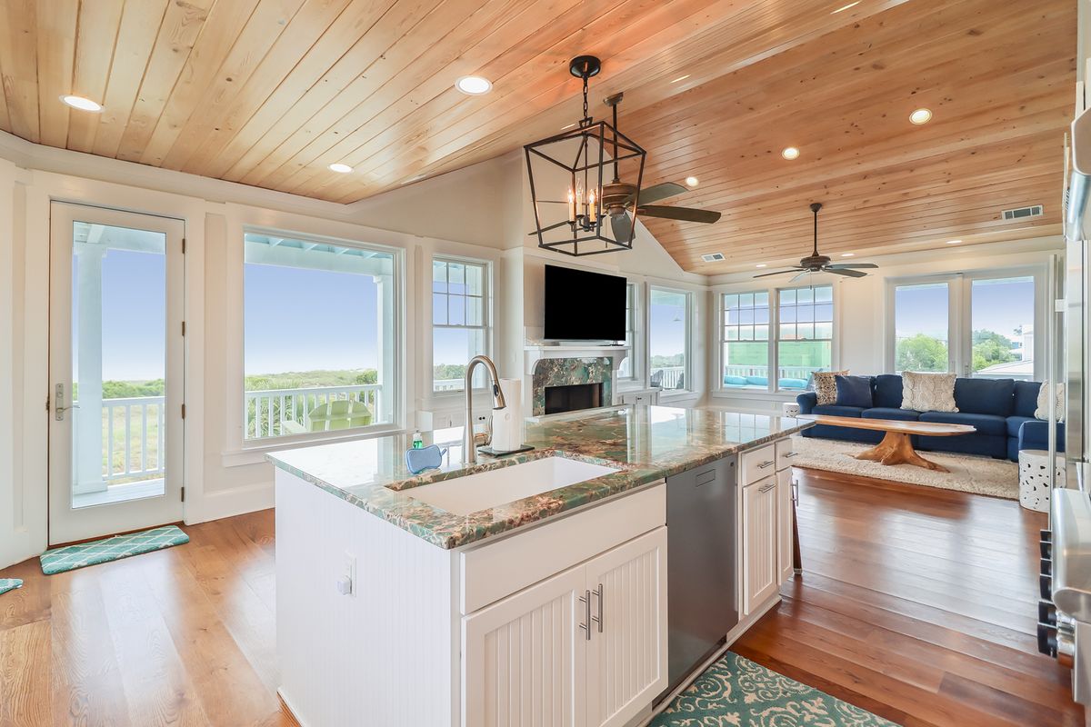 Open layout in a Tybee Island vacation rental.