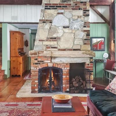 Fireplace in Old Orchard House.