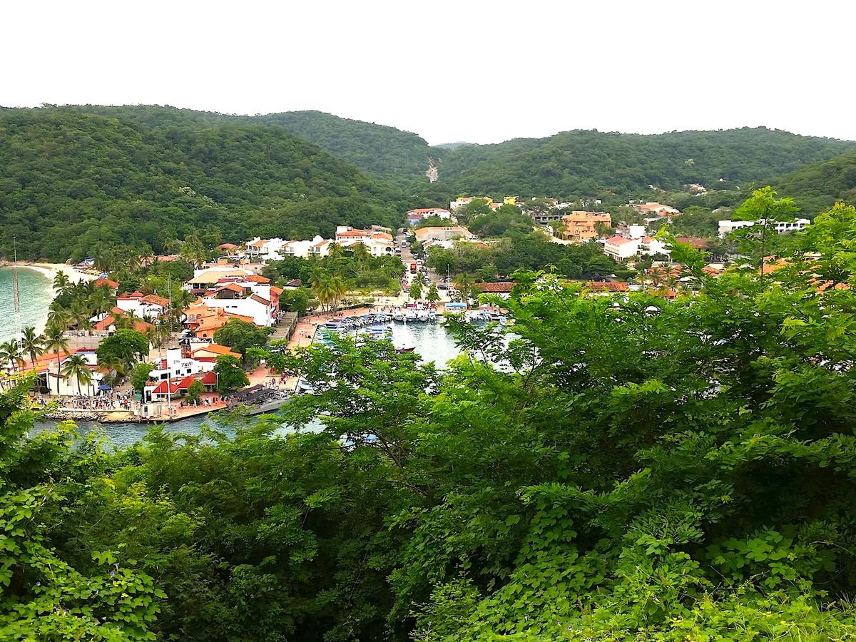 Aerial View of Santa Cruz Harbor in Huatulco Mexico