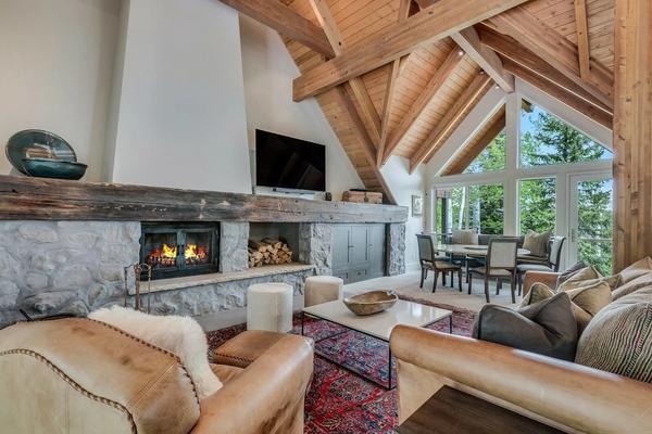 Living room  with fireplace