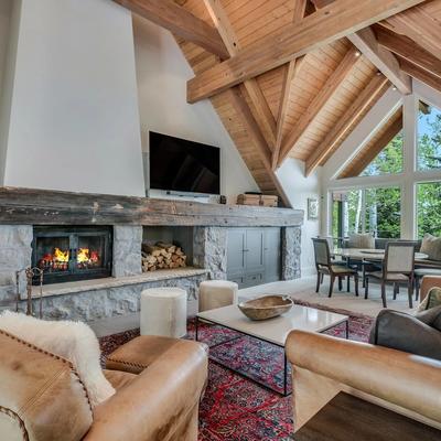 Living room  with fireplace