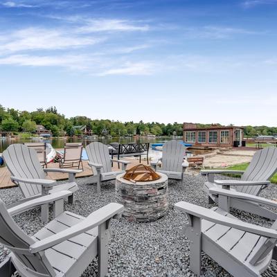 Outdoor living space at a Pocono Mountain vacation rental.