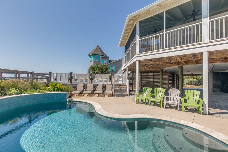 Oceanfront vacation rental home with a private pool on Folly Beach.