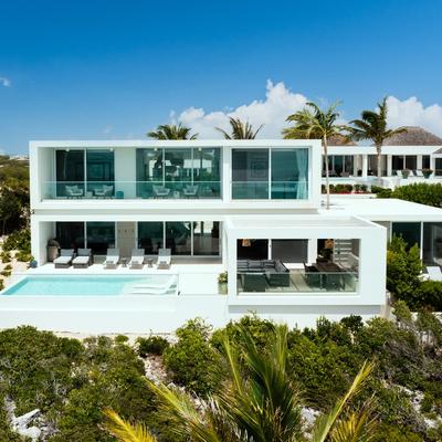 Exterior view of a Turks and Caicos vacation rental.