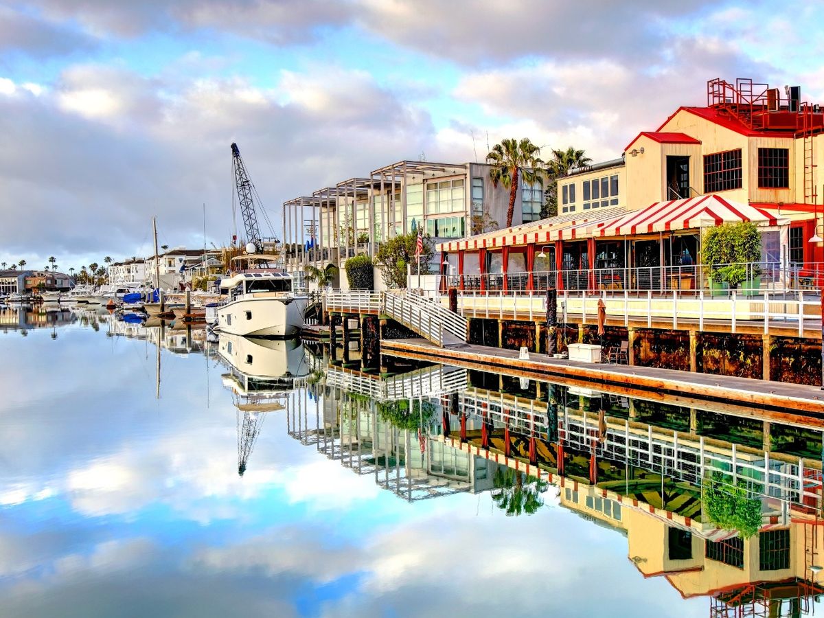 View of Waterfront Restaurant in Newport Beach, CA