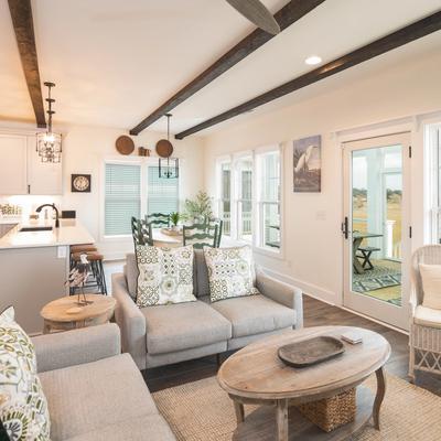 Open floorplan in a Holden Beach vacation rental.