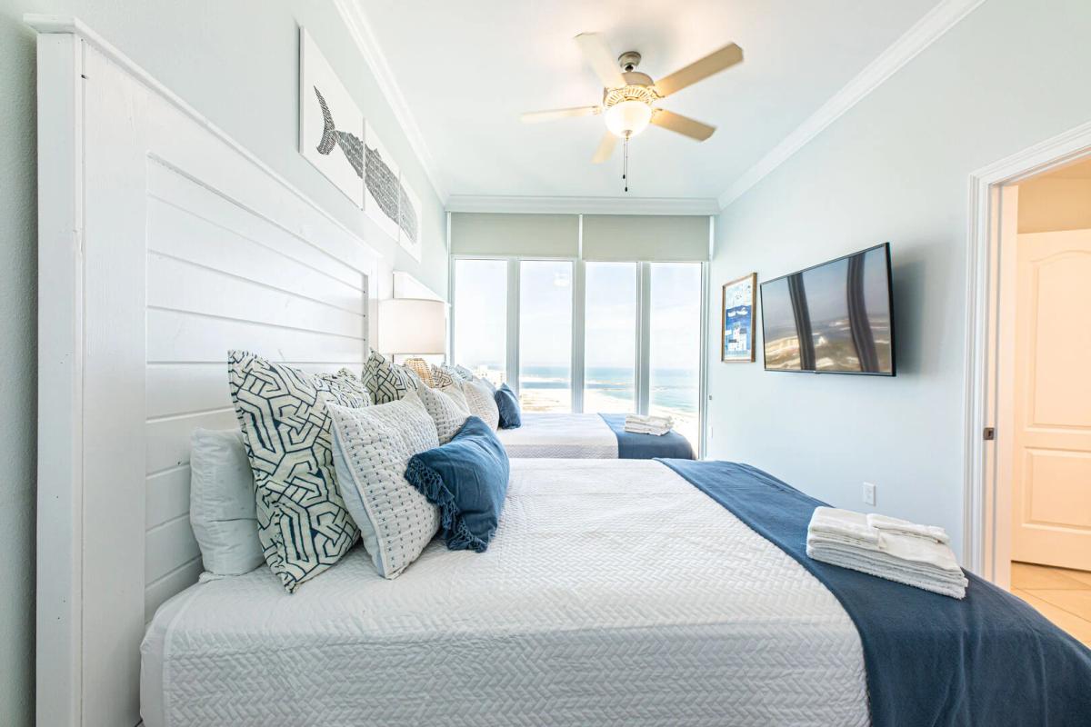 Bedroom with ocean view.