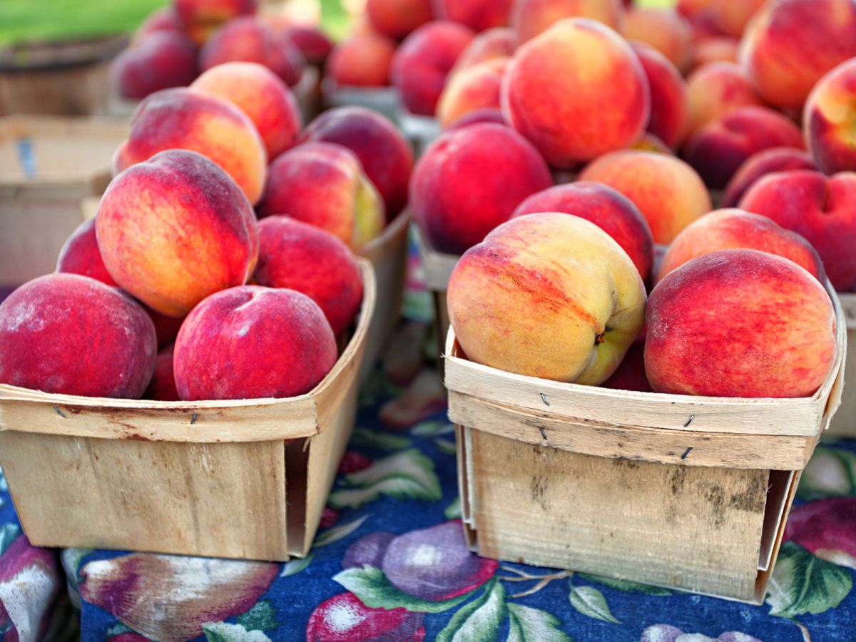 Georgia Peaches at A Farmers Market in Suches