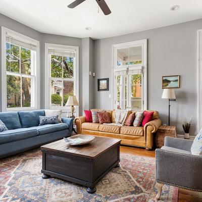 Bright and airy living room in The Sunsetter.