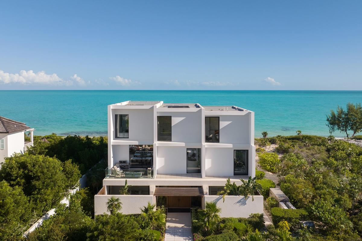 Exterior view of a Turks and Caicos vacation rental.