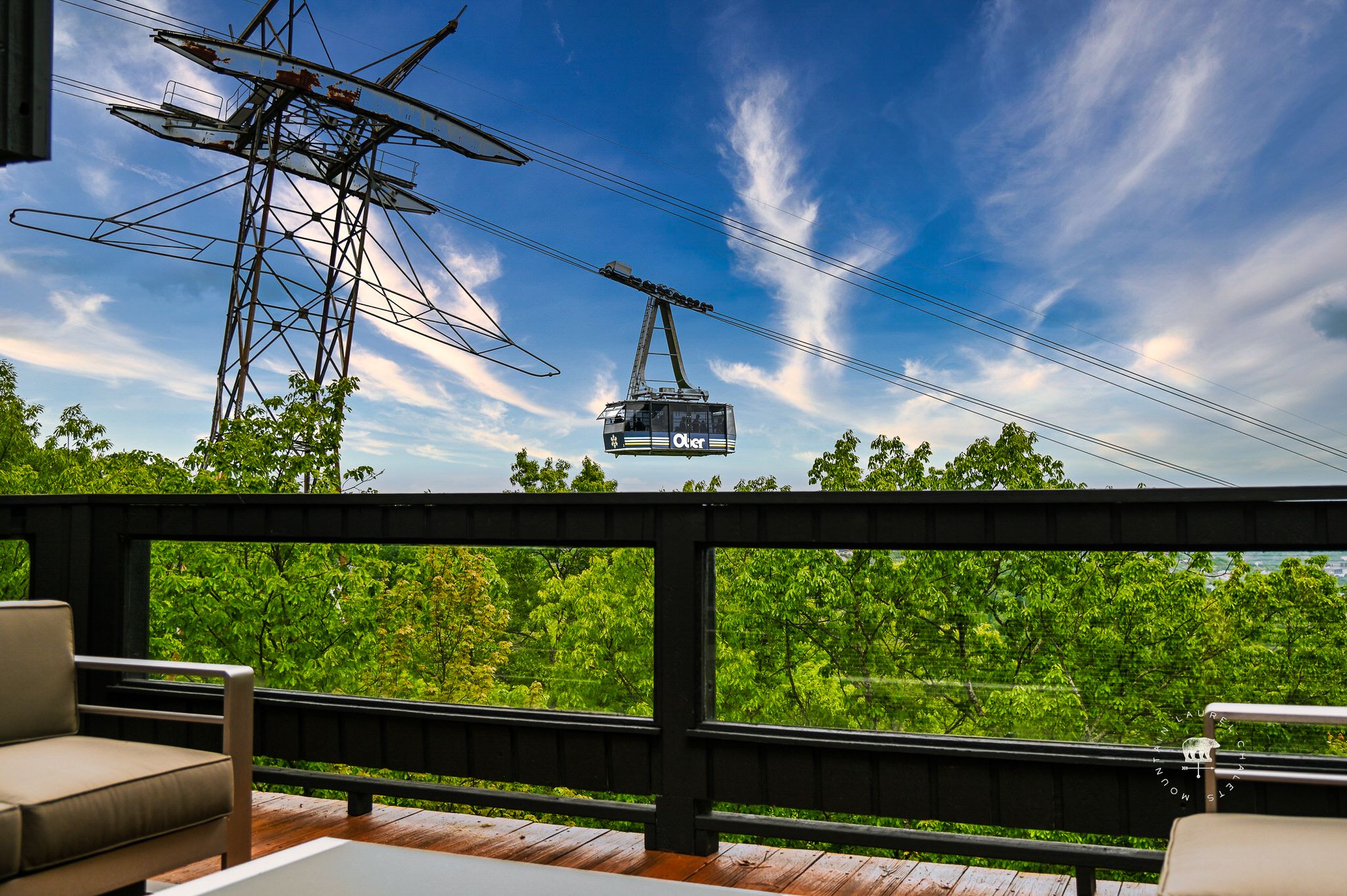 View of Ober Tram from Luxury Gatlinburg Cabin Rental