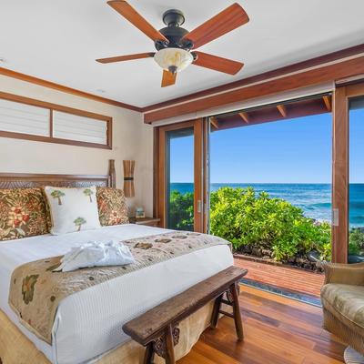 Bedroom with water view