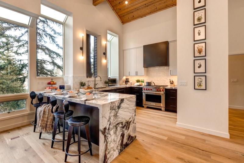 Gourmet kitchen in a luxury Park City vacation rental.