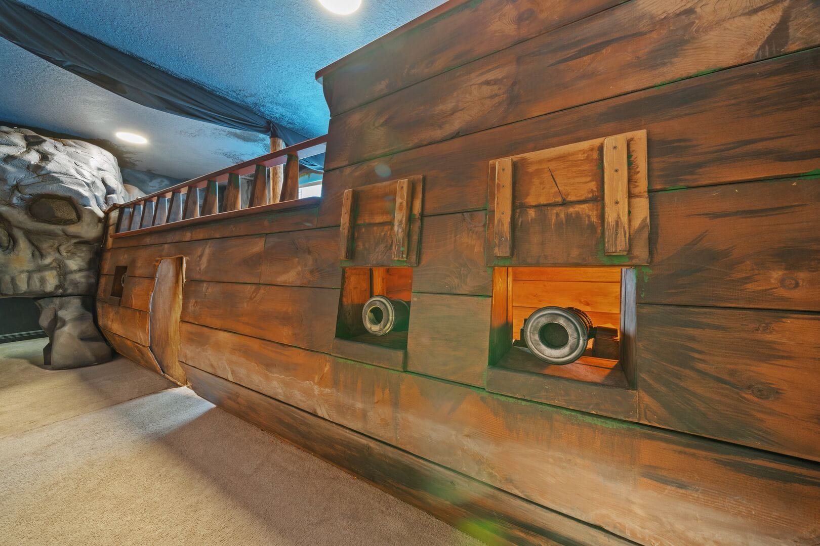 Pirate ship-themed bedroom at a vacation rental in Orlando FL