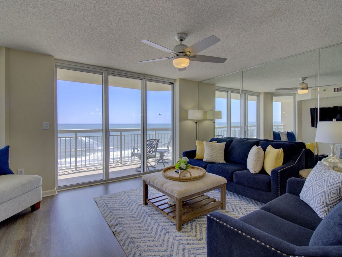 Spacious oceanfront condo made for big families, with modern furniture, lots of light, and room for everyone to relax. Just steps from the beach and packed with coastal charm.