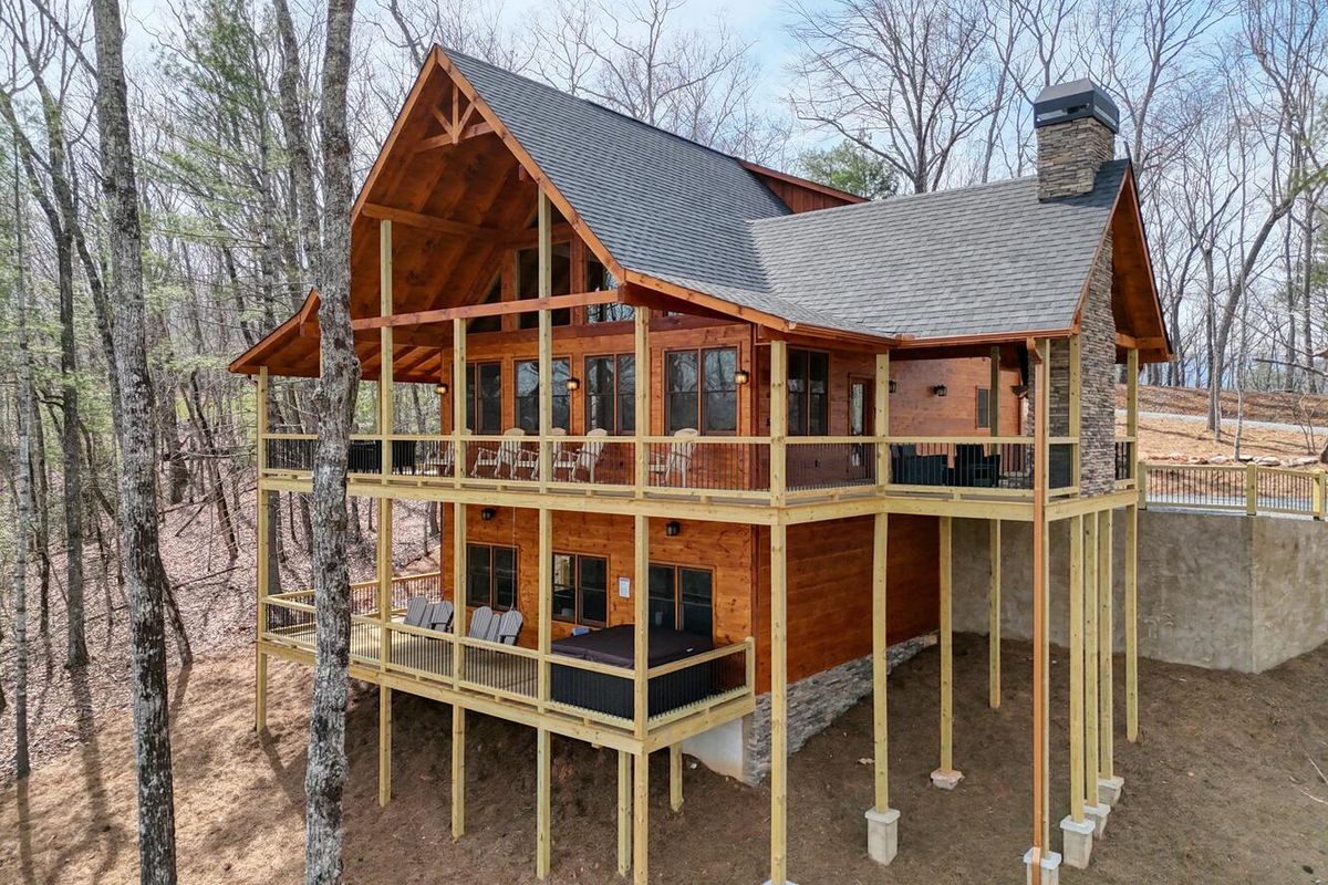 Exterior view of a Cherry Log, GA vacation rental.