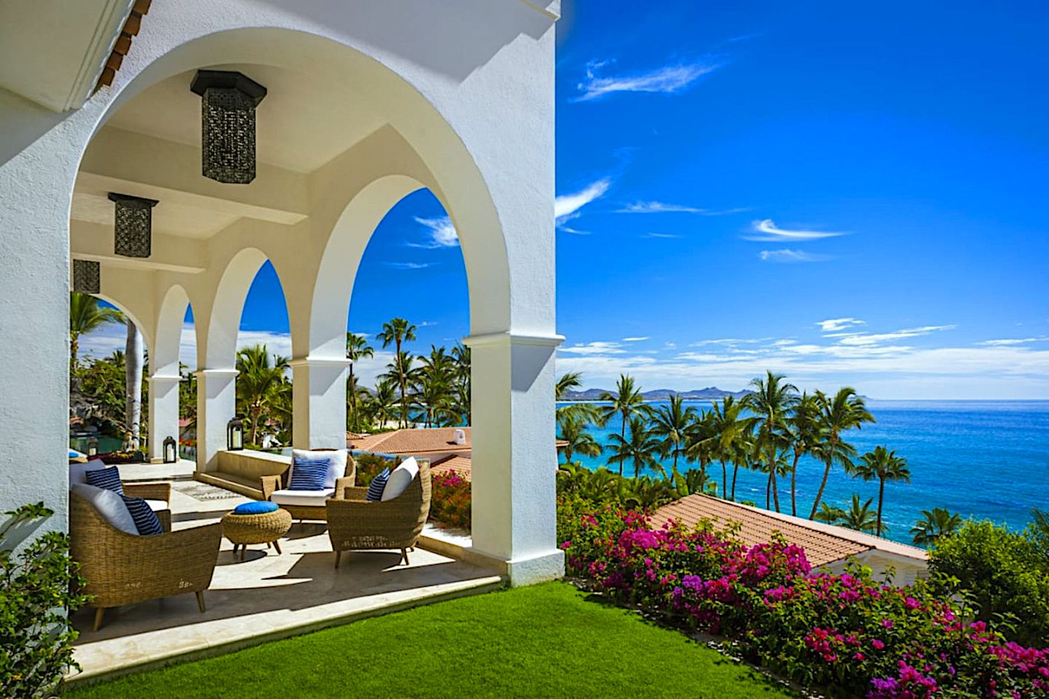 View of Ocean From Backyard of A Luxury Palmilla Mexico Villa Rental