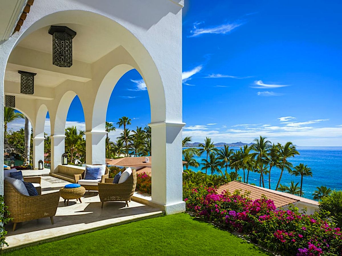 View of Ocean From Backyard of A Luxury Palmilla Mexico Villa Rental