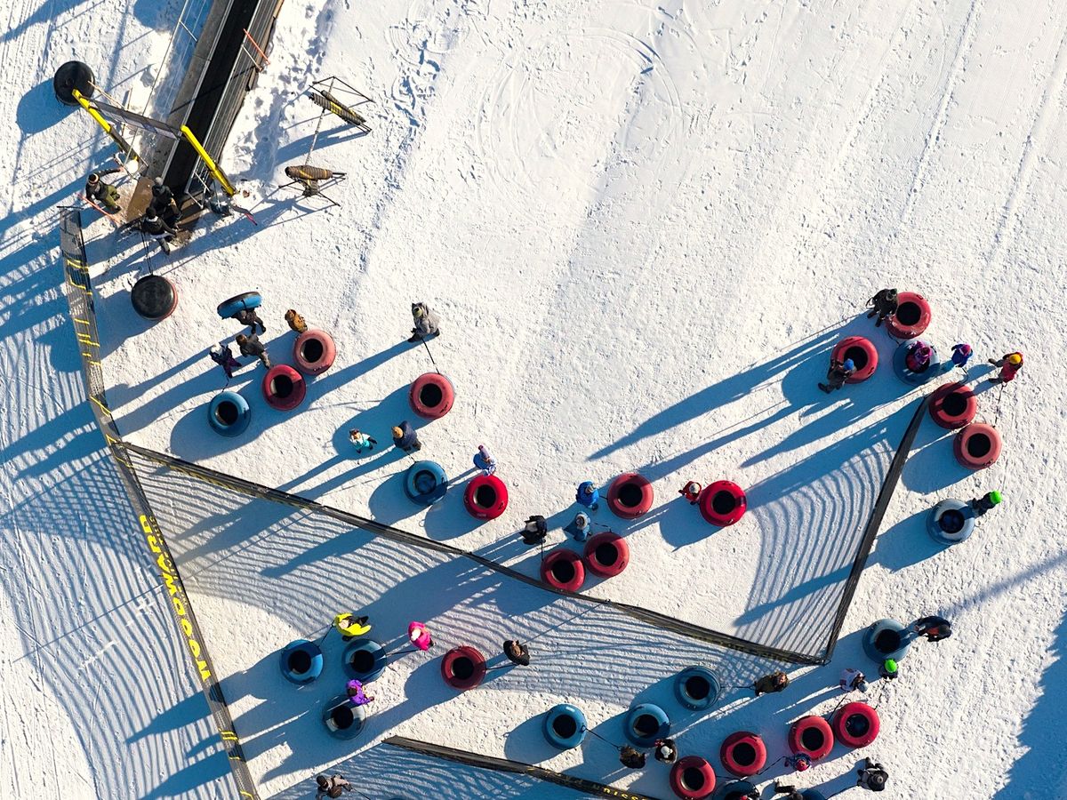 Aerial View Of Tubing Hill at Woodward Park City