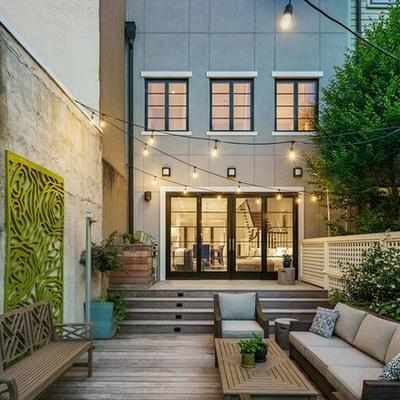 Exterior view of outdoor living space.