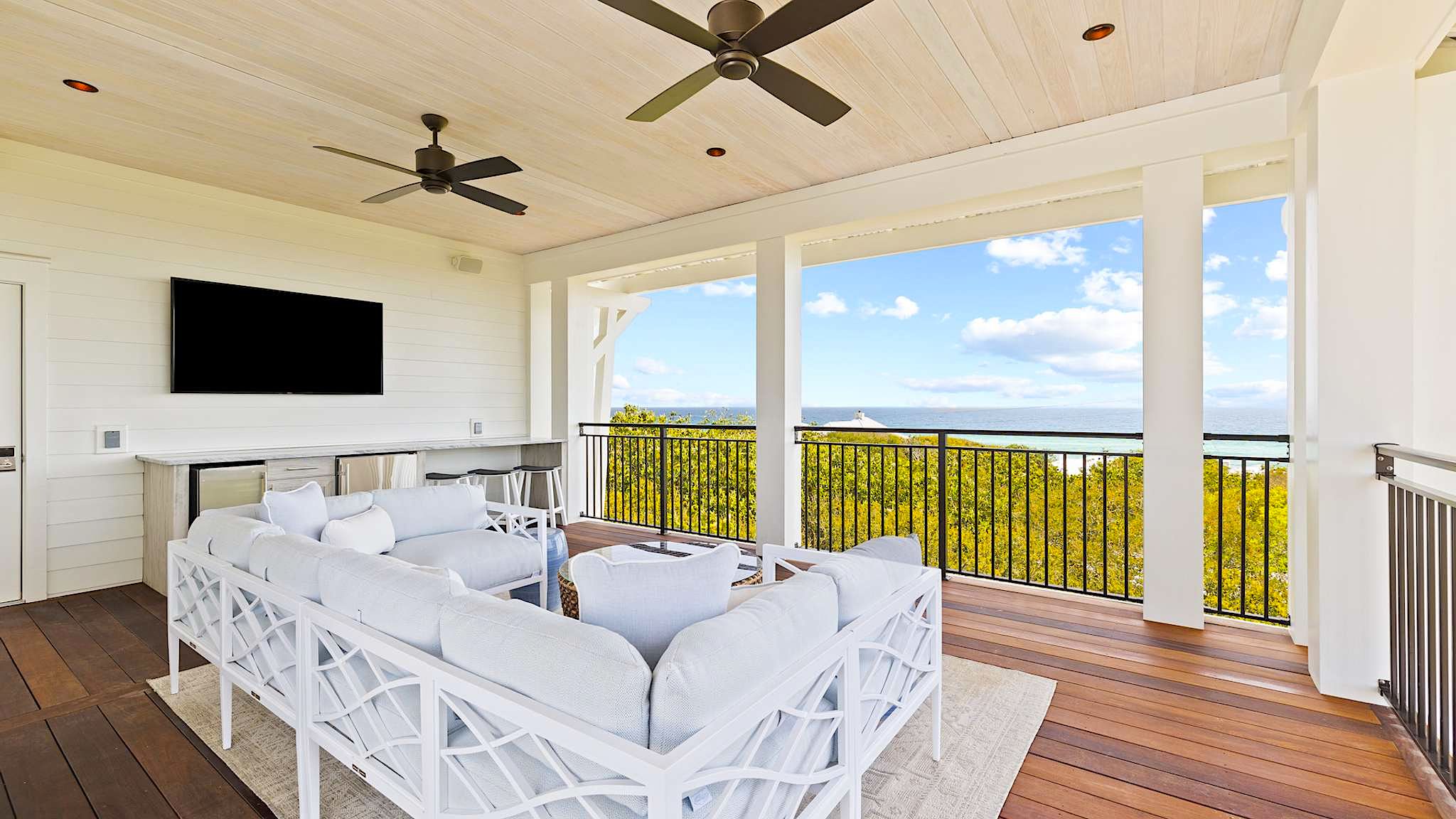 Deck With Ocean View At South Walton Florida Luxury Vacation Rental