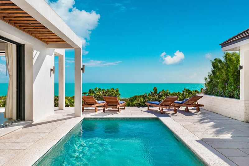 Private pool at a Turks and Caicos vacation rental.
